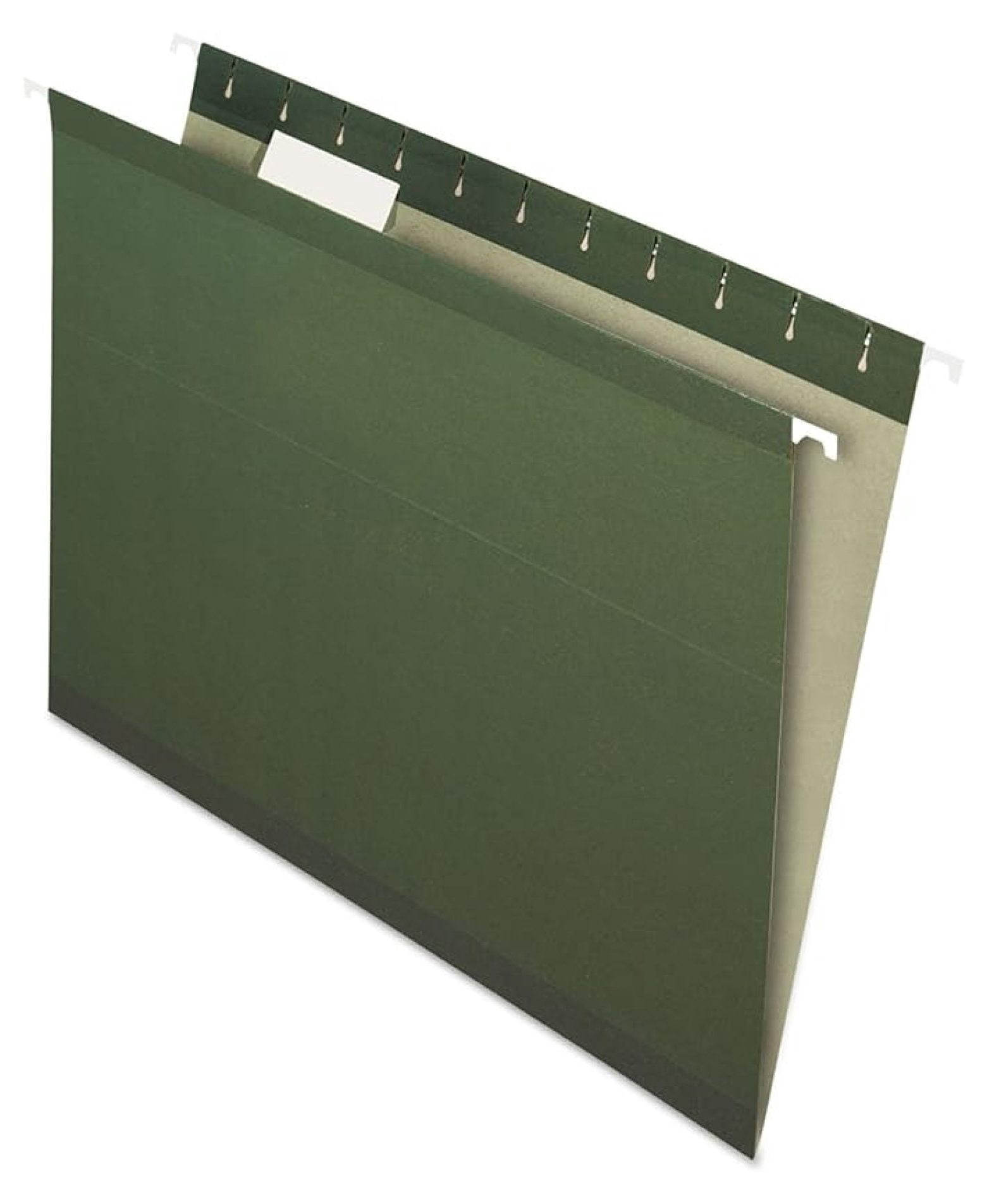 Hanging File Folders Letter Size - 1/5 Cut - Recycled & Reinforced - Green Hanging Folders with Tabs & Inserts - Office Filing Organization