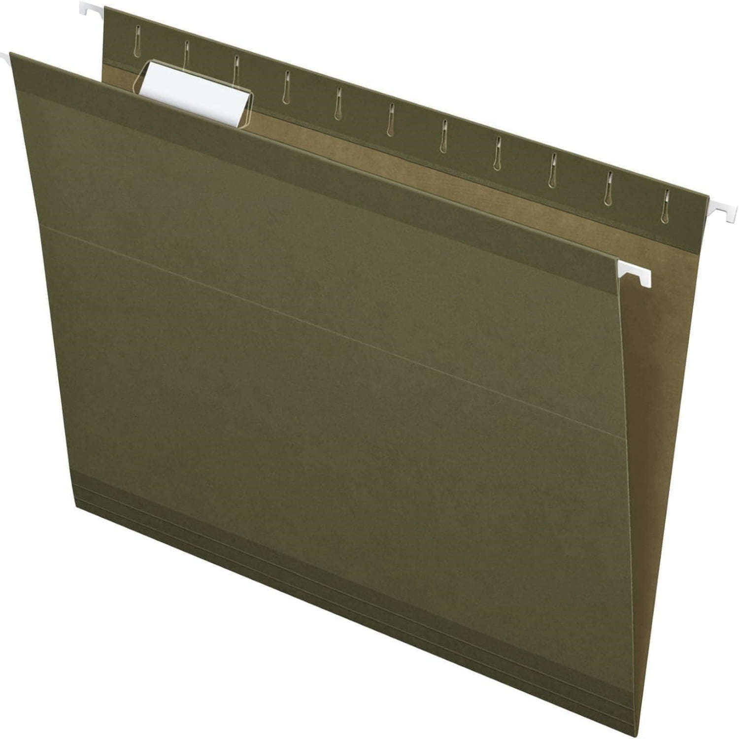 Hanging File Folders Letter Size - 100 Pack - 1/5 Cut Adjustable Tabs - Green Bulk File Folders with Tabs 8.5 X 11 Inches