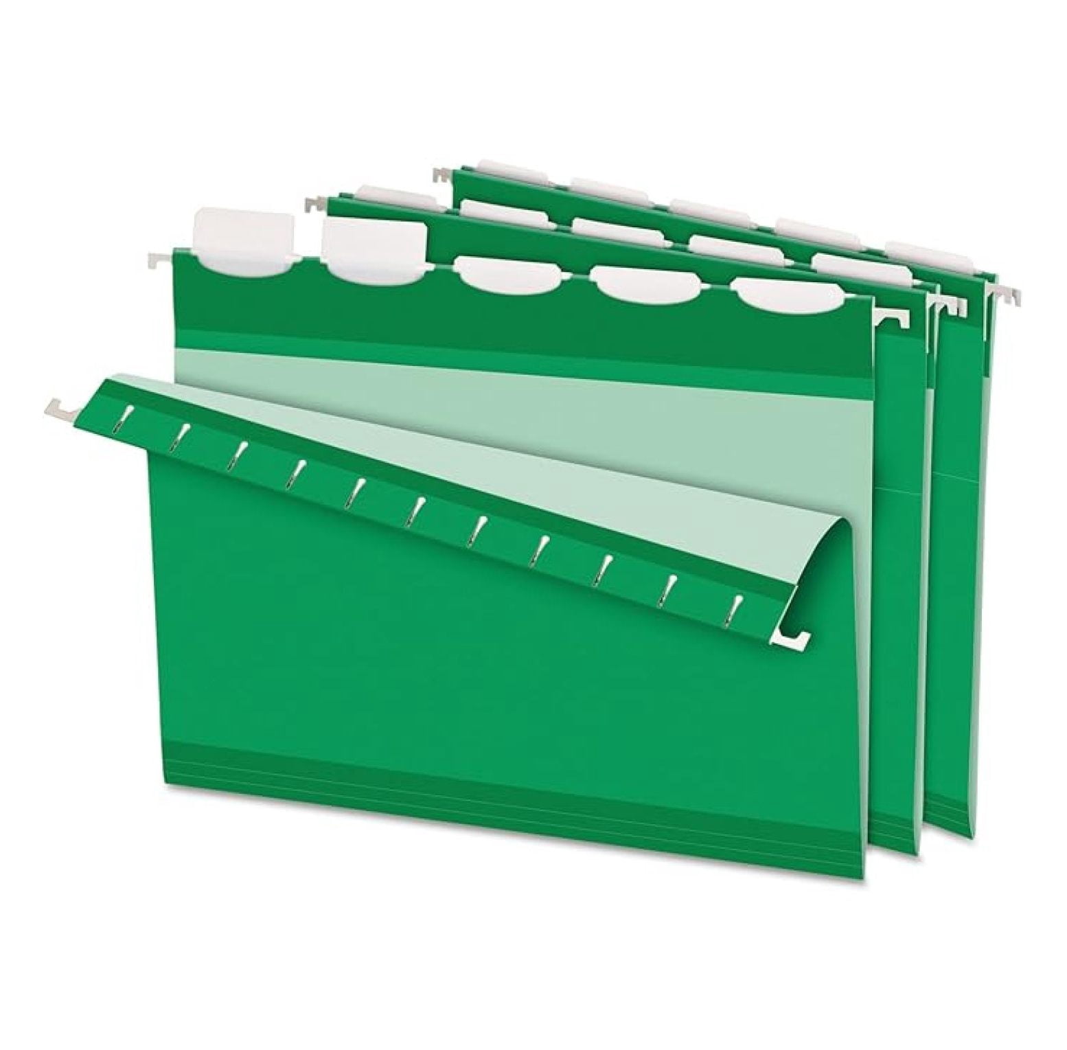 Hanging File Folders Letter Size, Bright Green - Ready-Tab Reinforced, 5 Tab, 25 Count