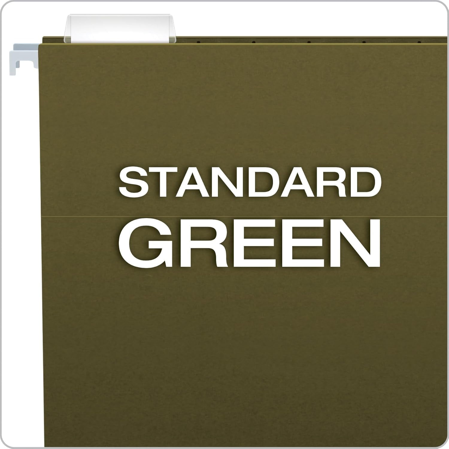 Hanging File Folders, Letter Size, Standard Green, 1/5-Cut Adjustable Tabs, 25 Per Box , Standard Green - 1/5 Tabs