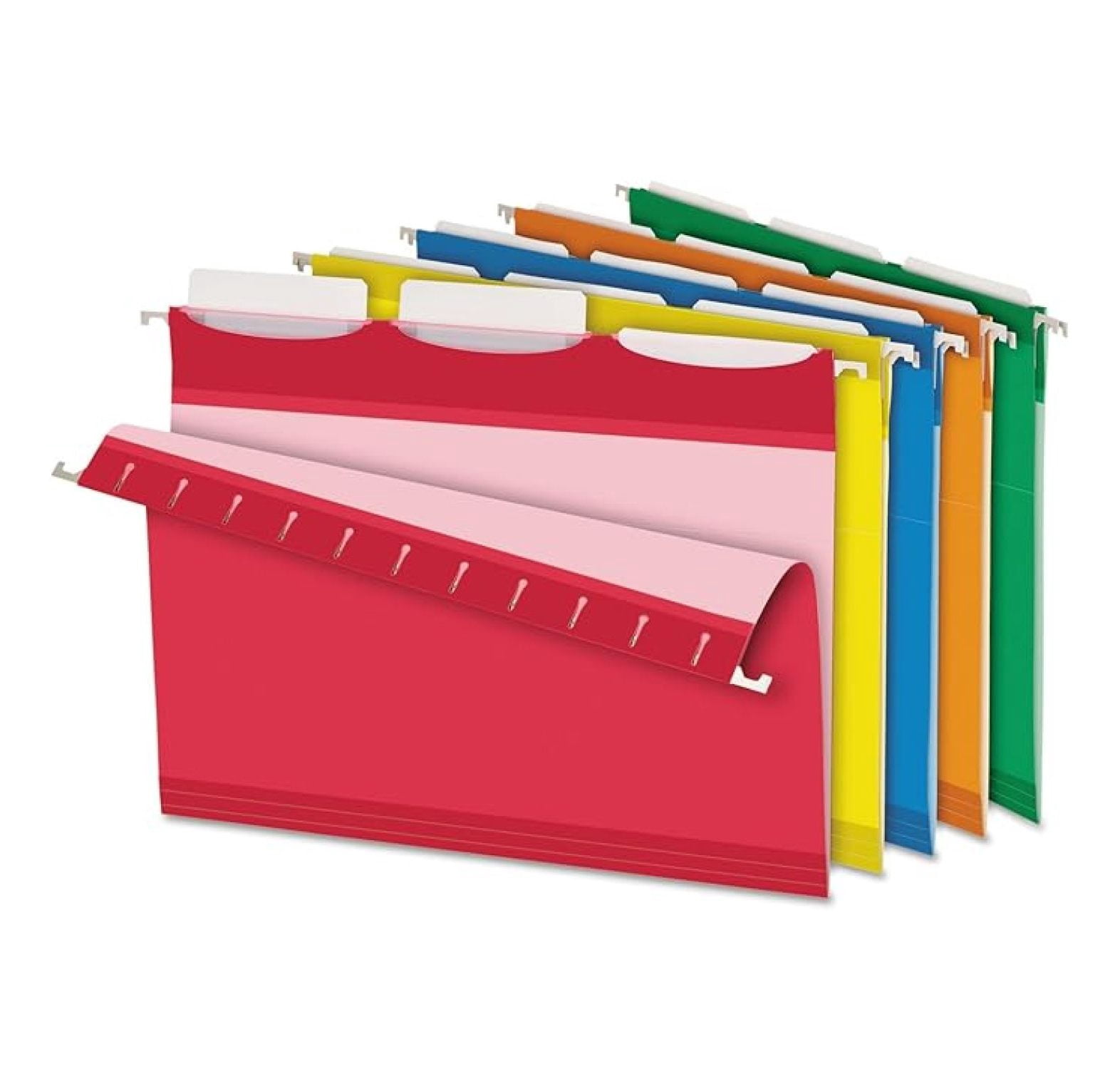 Hanging File Folders, Ready-Tab Reinforced - Letter Size, 3 Tab, Assorted Colors (25 Pack)
