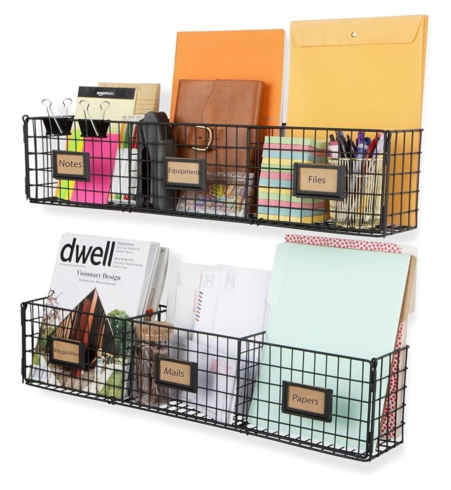 Hanging File Folders Wall Mount - Amalfi Office Organizer 3 Sectional ...