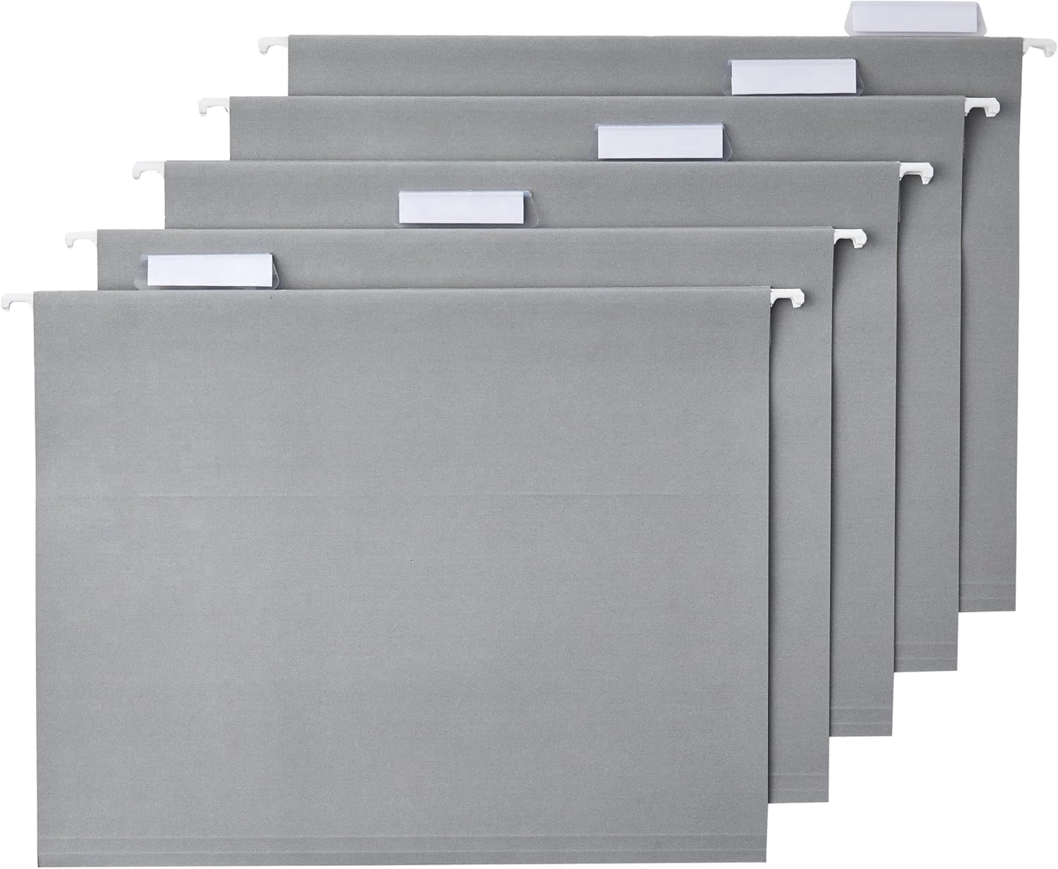 Hanging File Folders with Adjustable Tabs for Document Organization, Letter Size, Gray, 25-Pack