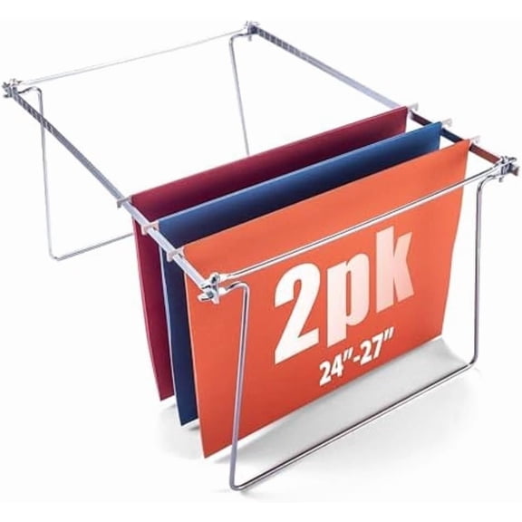 Officemate Hanging File Frame, Letter Size (Fits 2427), Adjustable Heavy-Duty Steel Drawer Organizer for Desks, Cabinets & Shelves, Set of 2 (91999)