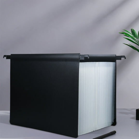 Hanging File Organizer with 25 Compartments, Large Capacity Expandable Accordion Folder, Double Hook Letter Size Organizer, Polypropylene Document Storage for Office