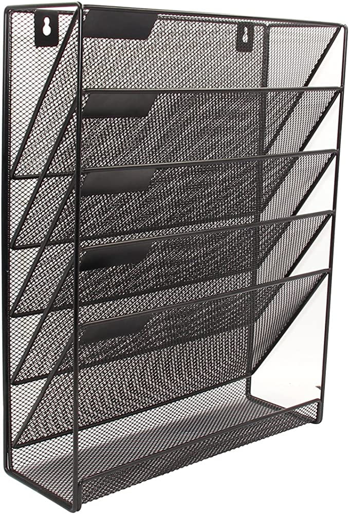Hanging File Organizer, 6 Tier Wall Mount Document Letter Tray