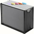 thumbnail image 1 of Hanging File Organizer Letter-Size File Holder Filing Box Includes 5 Hanging Folders - Metal Mesh Magazine Letter Storage Cabinets File Cart for Office Home School, No Assembly Required, 1 of 4