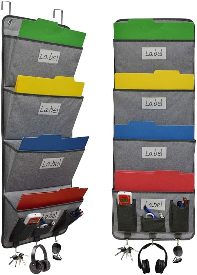 Hanging File Organizer pocket chart, Home Office Supplies Storage