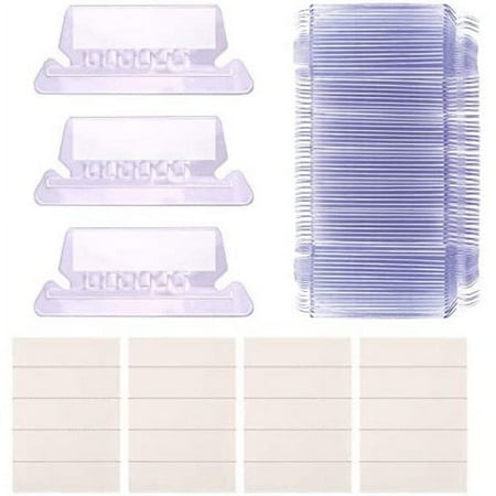 Hanging File Tabs and Inserts Clear File Folder Labels Filing Tabs for File Identification, Easy to Read(2 Inch, 50 White Inserts+50 Plastic Tabs)