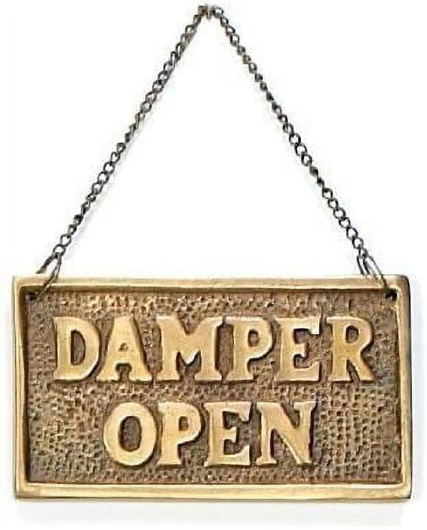 Hanging Fireplace Damper Open Closed Sign