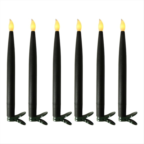 Hanging Floating Flameless Candles with Wand Flameless Taper Candles LED Candles Warm Light Christmas Candles Black A,Black