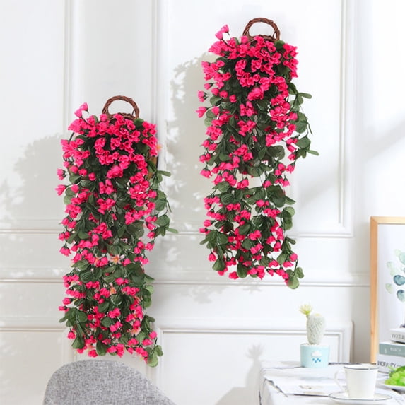 Hanging Flower Artificial Vine Hanging Plants Greenery Faux Greenery Artificial Hanging Plants for Outdoors Hanging Basket Polyester Home Garden Wedding Party Decorations