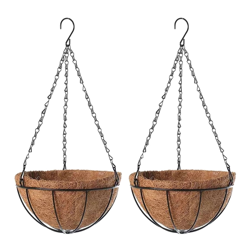 Hanging Flower Baskets 2pcs Outdoor Hanging Planter Flower Planting Pot