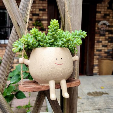 Wedding Table Decorations Cute Pot Resin Head Planter With Hole Funny