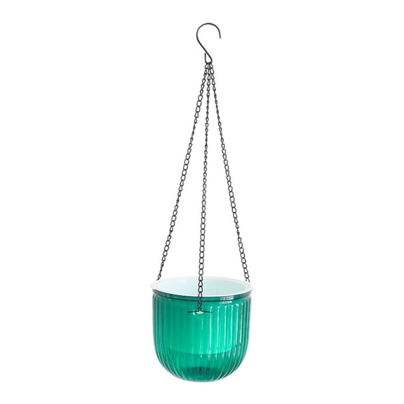 Hanging Flower Pot with Transparent Water Storage and Automatic Absorption for Indoor Living Room Desktop Use, 11.5 cm x 11.3 cm x 11.3 cm