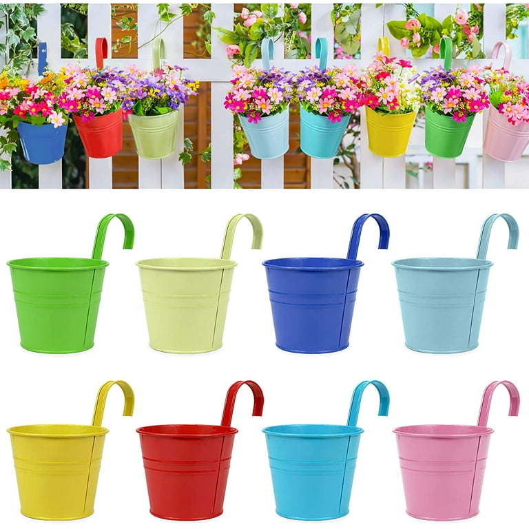 https://i5.walmartimages.com/seo/Hanging-Flower-Pots-Detachable-Hook-Balcony-Planters-Metal-Bucket-Railing-Fence-Window-Patio-Garden-Multicolor-8-pcs-Pots-Casewin-Wall-Planter-Indoor_6438c062-ab60-4269-9175-535ec6a284e8.54deb4966c5516f7c7988633ff8a5915.jpeg?odnHeight=768&odnWidth=768&odnBg=FFFFFF