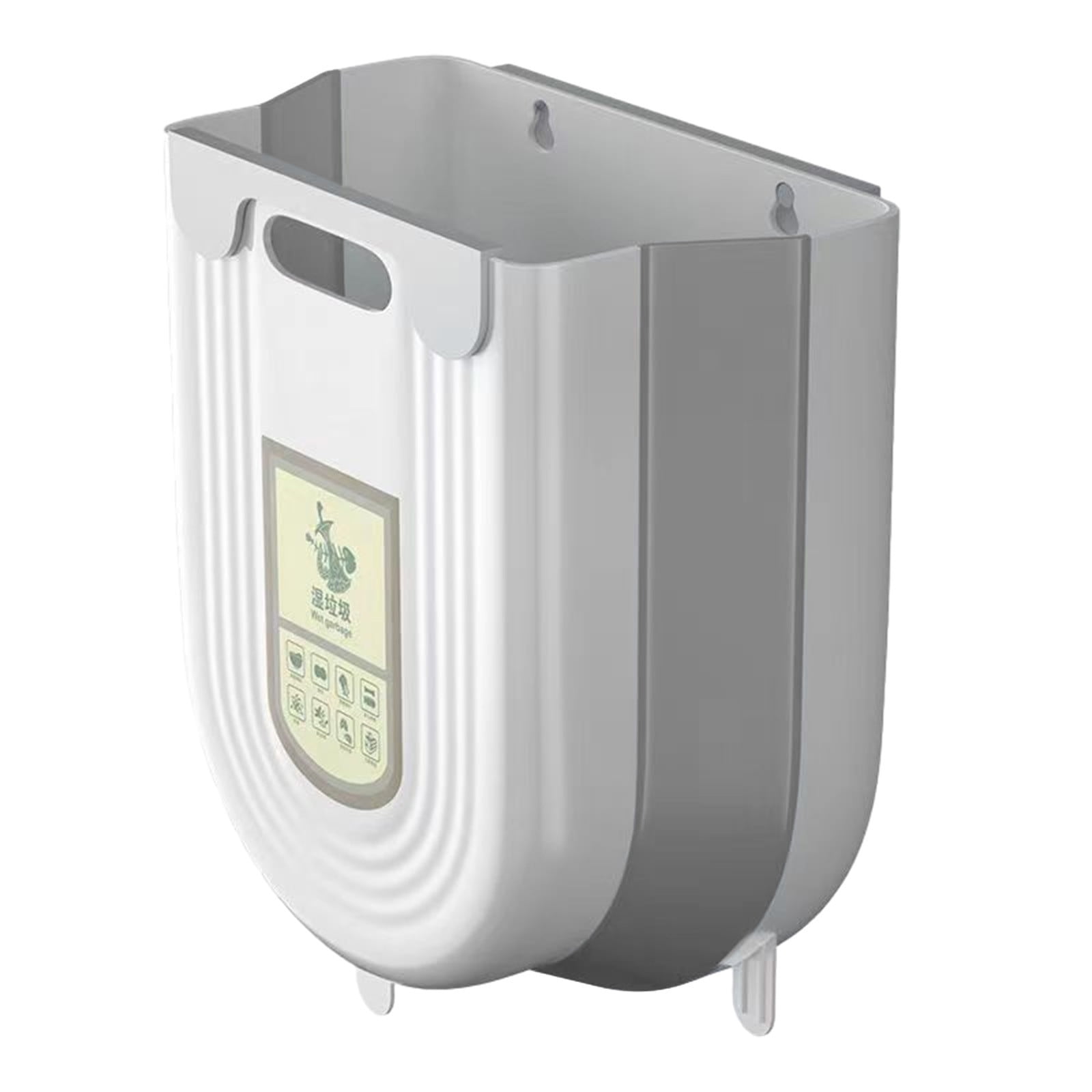Hanging Folding Mini Trash Can for Kitchen Door, Foldable