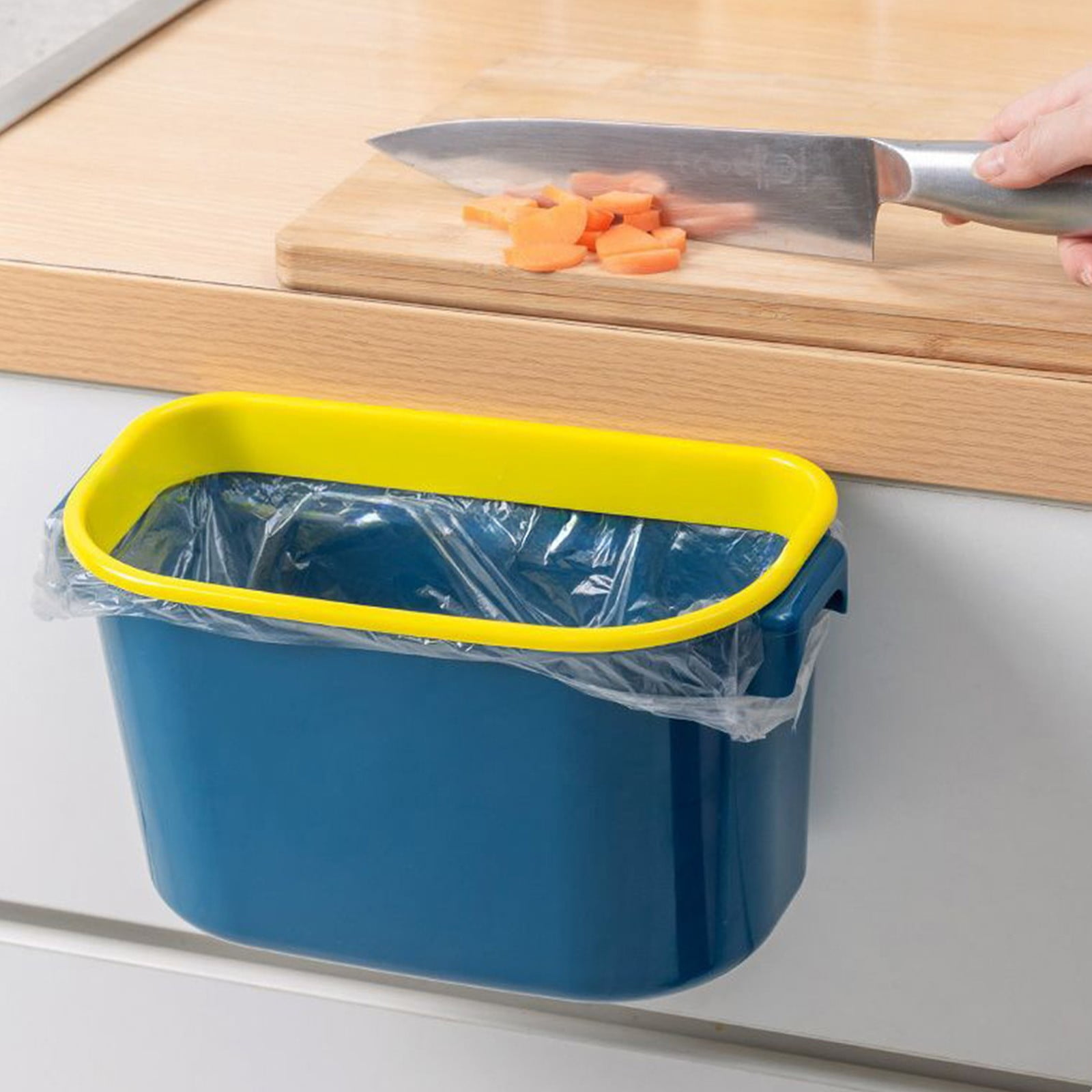 Hanging Folding Mini Trash Can for Kitchen Cabinet Door, Small Garbage ...