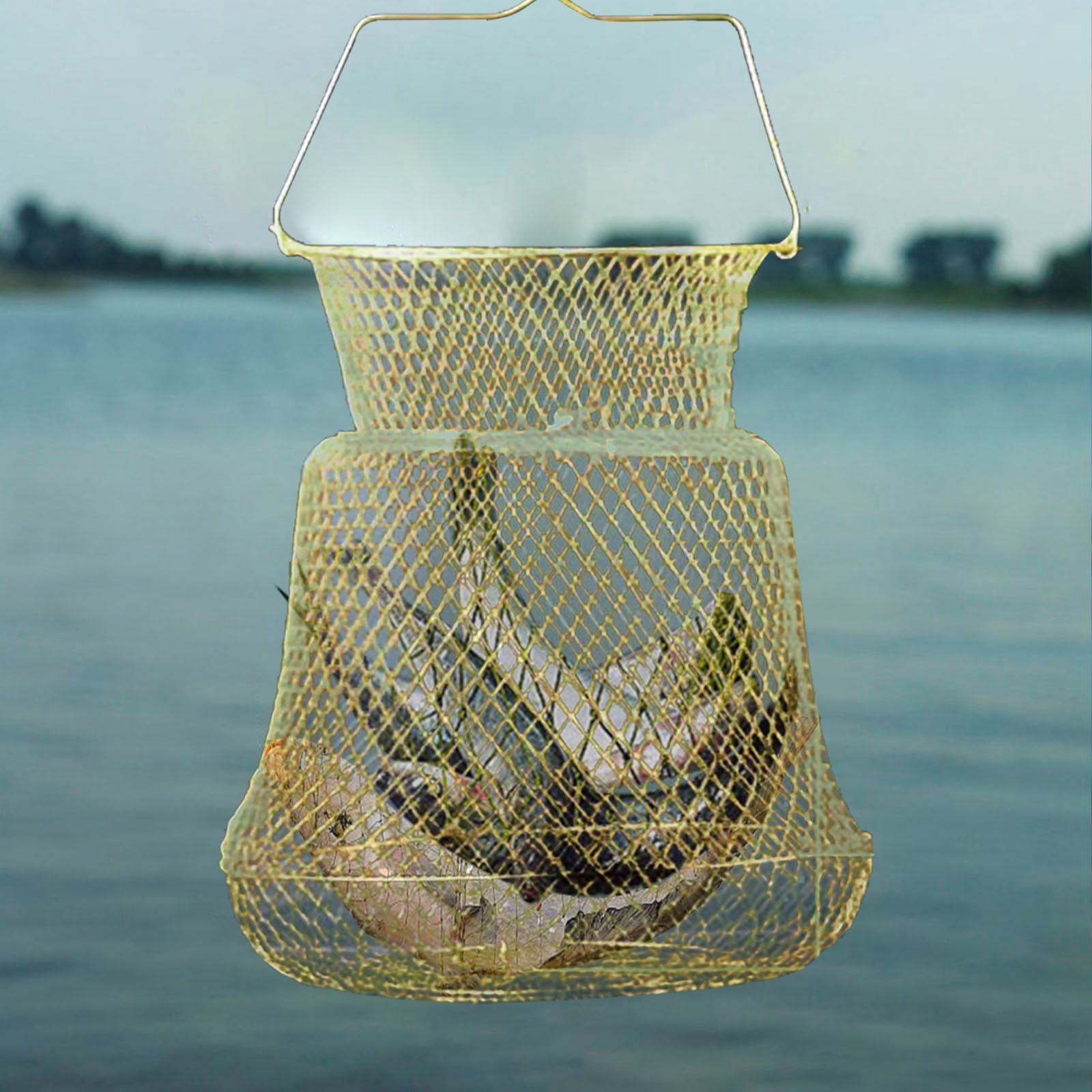 Hanging Folding Wire Fish Net Fish Net Pocket Fishing Fishing Net ...