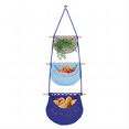 thumbnail image 1 of Hanging Fruit Basket, 3 Tier Detachable Wall Hanging Basket Over the Door Organizer for Fruit Vegetable Plant Decor, Gray Blue Boho Handwoven Cotton Rope Fruit Basket for Kitchen Bathroom Bedroom, 1 of 9