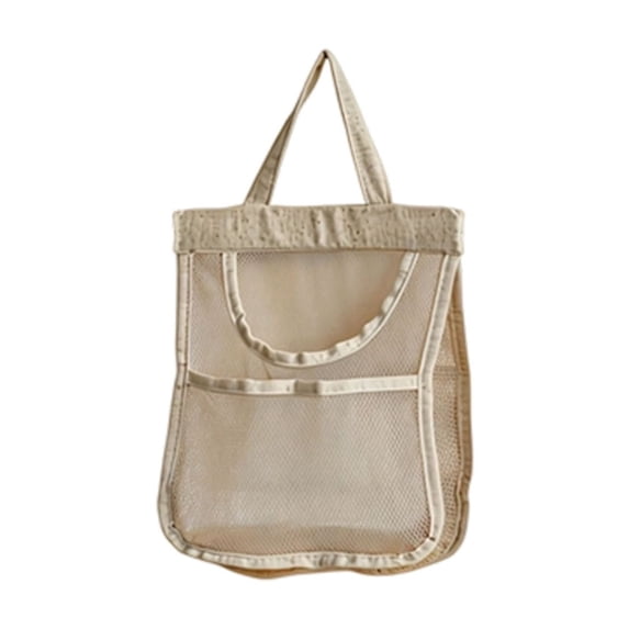 Hanging Fruit Basket Wall Basket Onion Storage Bag for Kitchen Pantry Cabinet - Reusable Breathable Produce Organizer for Garlic Onions Ginger Potatoes Vegetables Bathroom Bedroom Dorm