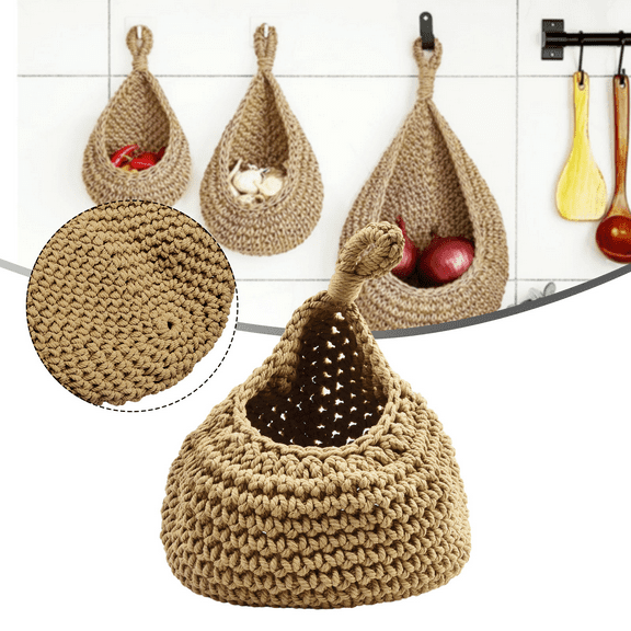 Hanging Fruit Baskets for Kitchen, Wall Hanging Fruit Baskets, Hanging Wall Basket, Hanging Kitchen Baskets for Fruits, Vegetables and Onion Storage