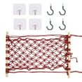 thumbnail image 1 of Hanging Fruit Hammock with Hooks, Hanging Fruit Basket Under the Kitchen Cabinet for Storing Banana Fruits, Hand-Woven Hanging Basket for Kitchen Décor, Rectangle,Red, 1 of 9