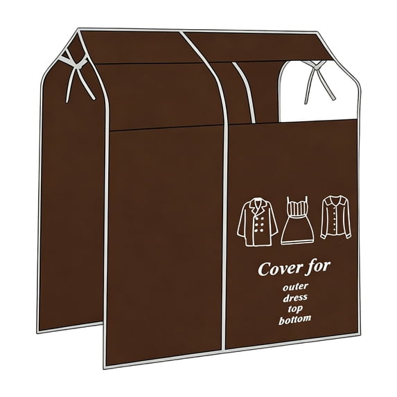 Hanging Garment Dust Cover Bag,,43.3X35.43" Clothing Dustproof Storage Cover, Clear Window Suit Dress Hanging Protector, Foldable Closet Clothes Shield, Large Size Wardrobe Garment Storage Bag