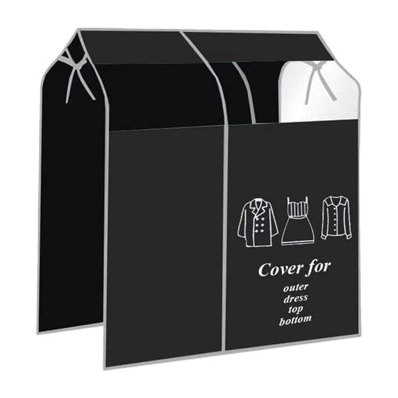 Hanging Garment Dust Cover Bag,,43.3X35.43" Clothing Dustproof Storage Cover, Clear Window Suit Dress Hanging Protector, Foldable Closet Clothes Shield, Large Size Wardrobe Garment Storage Bag