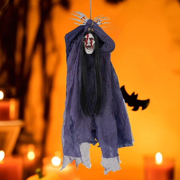 Hanging Ghost Face Decoration – Halloween Skull Hanging Prop for Party, Haunted House & Trick Scene