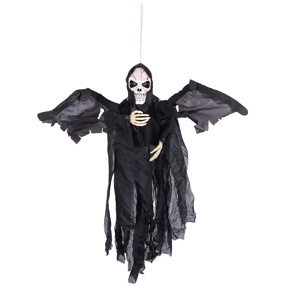 Hanging Ghost Voiceactivated Glowing Skull Horror Haunted House Props (Black)