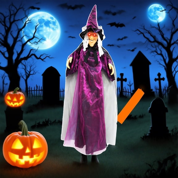 Hanging Ghost Witch Party Props Floor Dancing Witch (Voice Controlled Swinging Light Screaming)