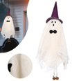 thumbnail image 1 of Hanging Ghosts Halloween Decor, Halloween Decorations Outdoor, Cute Ghost Witch Hat for Patio Yard Front Porch Tree House Party, Purple Hat, 1 of 9