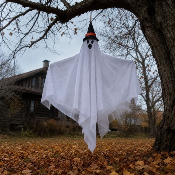 Hanging Ghosts Outdoor Decorations, Cute Flying Ghosts - Halloween Decor for Home, Tree, Porch, Patio, Lawn, Garden, Party & Holiday