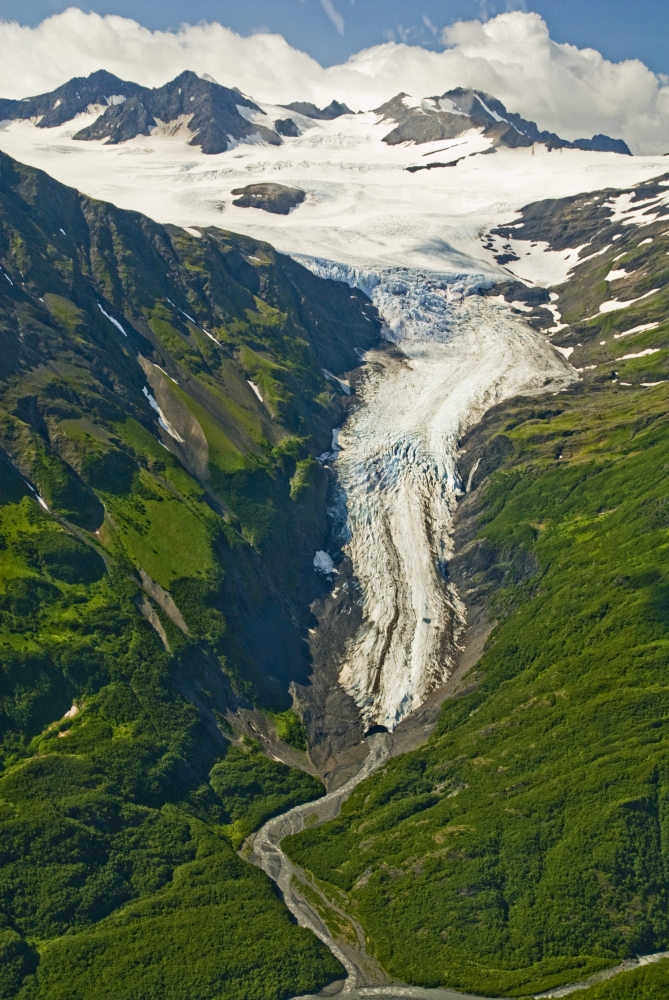 A Hanging Glacier Off Of Yalik Glacier In Kenai Fjords National Park On The Kenai Peninsula In Southcentral Alaska During Summer Canvas Art - Bill Scott Design Pics (22 x 34)