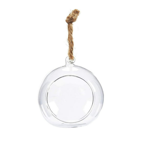 Hanging Glass Globe Planter - Air Terrarium Vase for Succulents, Ferns, or Tea Light Candles - Unique Home Garden Décor Gift for Lovers