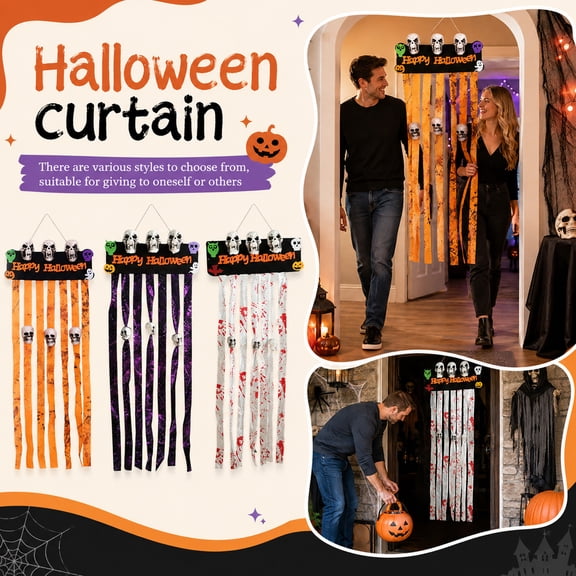 Hanging Halloween Decor, Halloween Front Door Decor, Halloween Skeleton Decorations, Halloween Hanging Decorations, 48X20X47 Inch Hanging Halloween Skull Door Ornament with