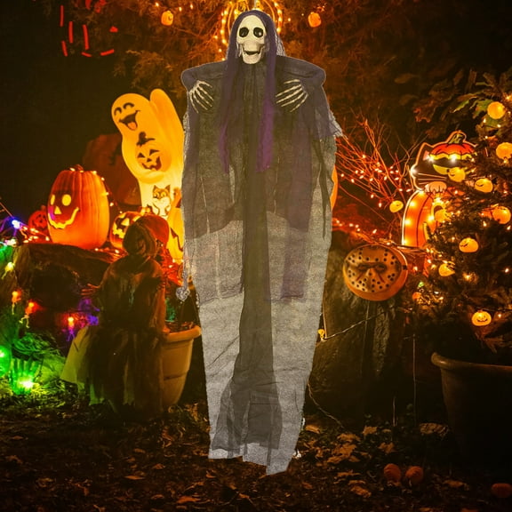 Hanging Halloween Skeleton Ghost Decorations - Flying Grim Reaper Figures - Spooky Outdoor Indoor Hanging Decor for Yard Haunted House Party Graveyard Scene Setup