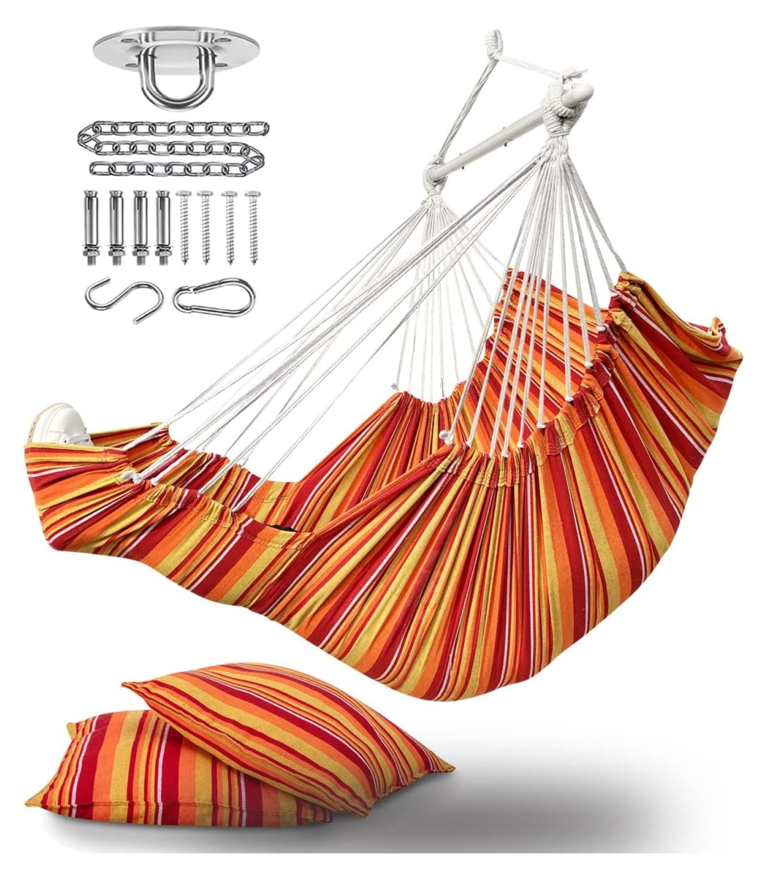 Hanging Hammock Chair Large Swing Chair with Foot Rest and Hardware,Max