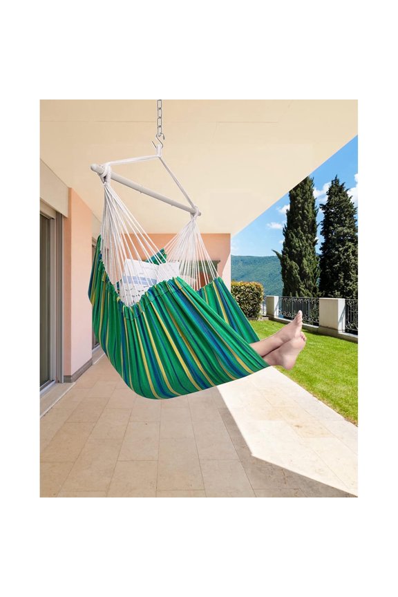 Hammock Chair Anti-Slip Oversized Swing Chair - XXL Hanging Chair with Steel Spreader Bar and Pocket for Bedroom, Patio, Outdoor/Indoor Use (500 lbs Capacity)