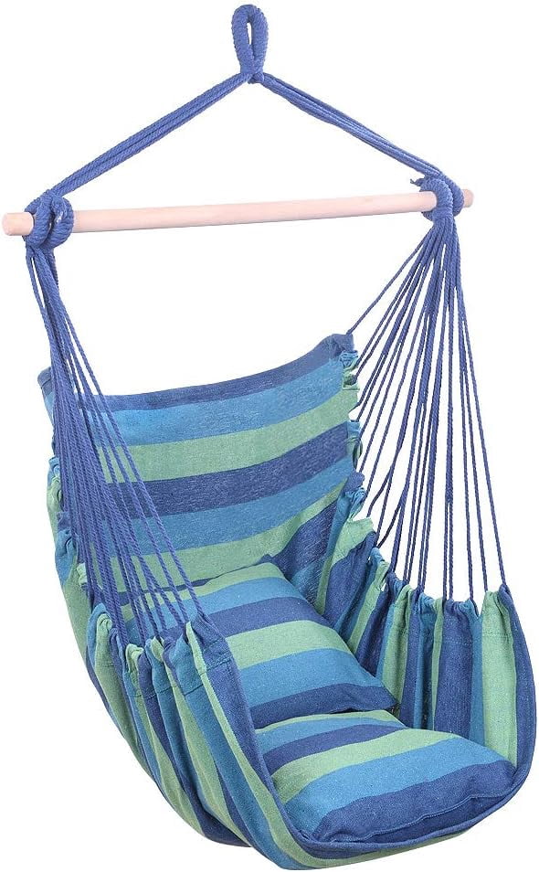 Hanging Hammock Chair Swing,Hanging Rope Chair with 2 Pillows,Large ...