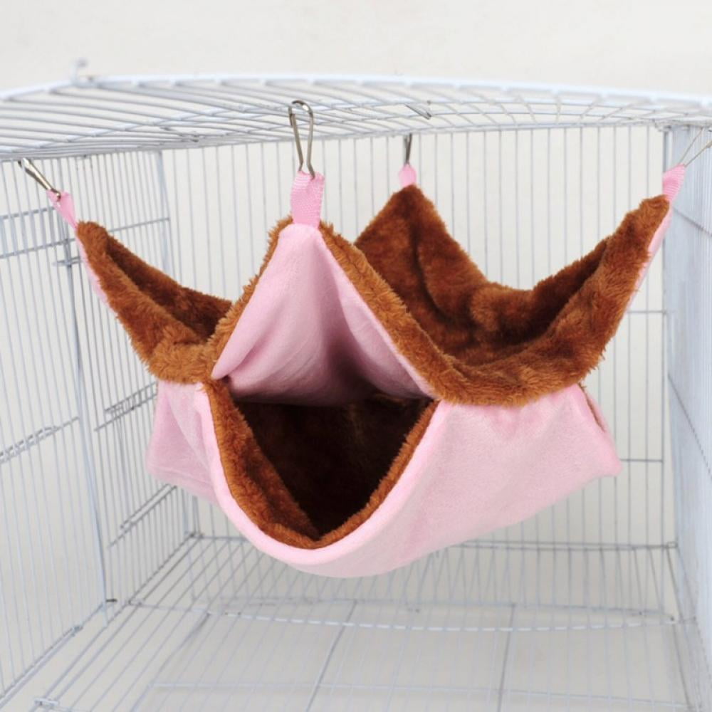 Hanging Hammock Nap Sack Swing Bag Pet Sleeper for Ferret Rat Sugar Glider and Other Small Animals Pink 13.78 13.78 Walmart
