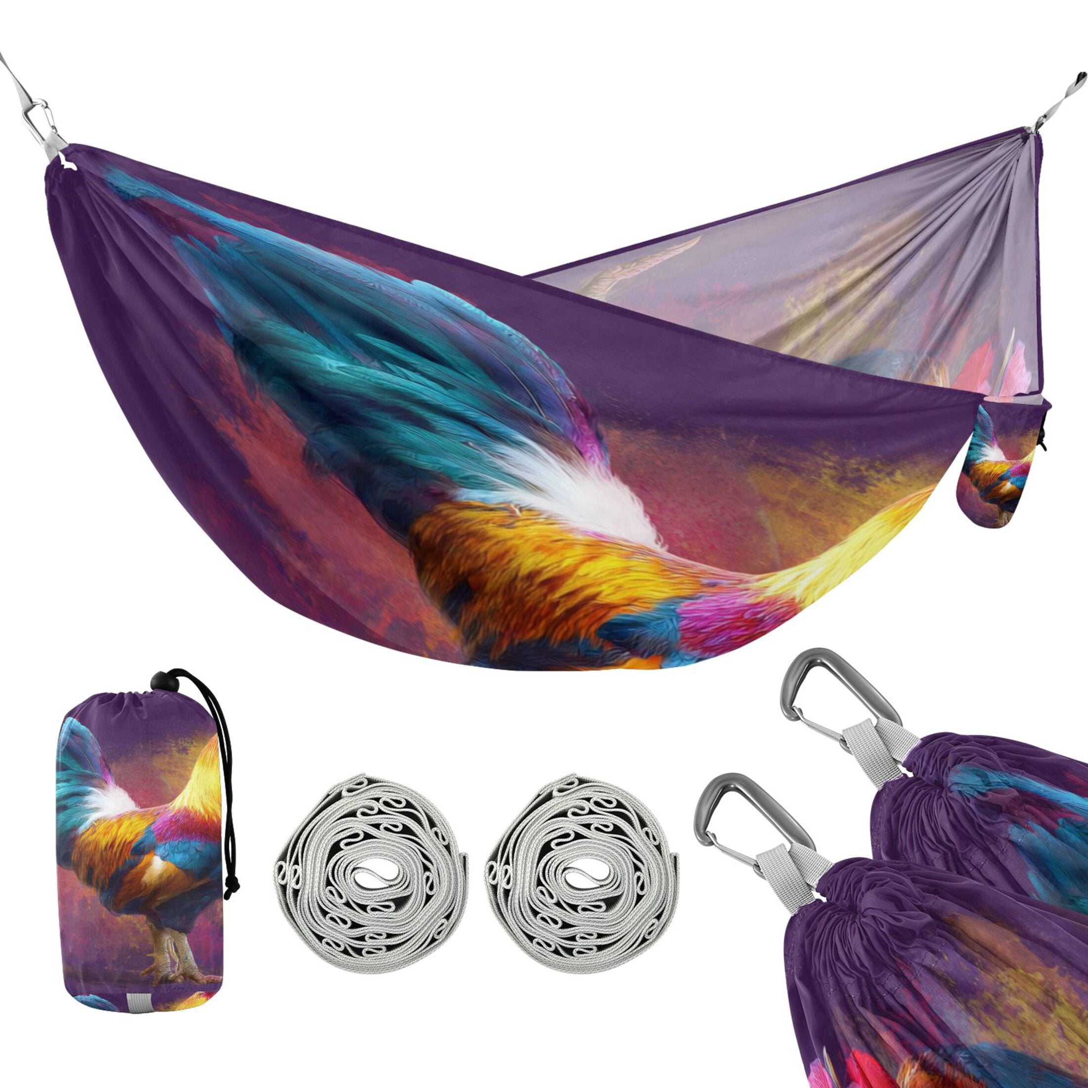 Hanging Hammock Portable Travel Camping For Outdooor Beach Camping Hiking A Colorful Rooster