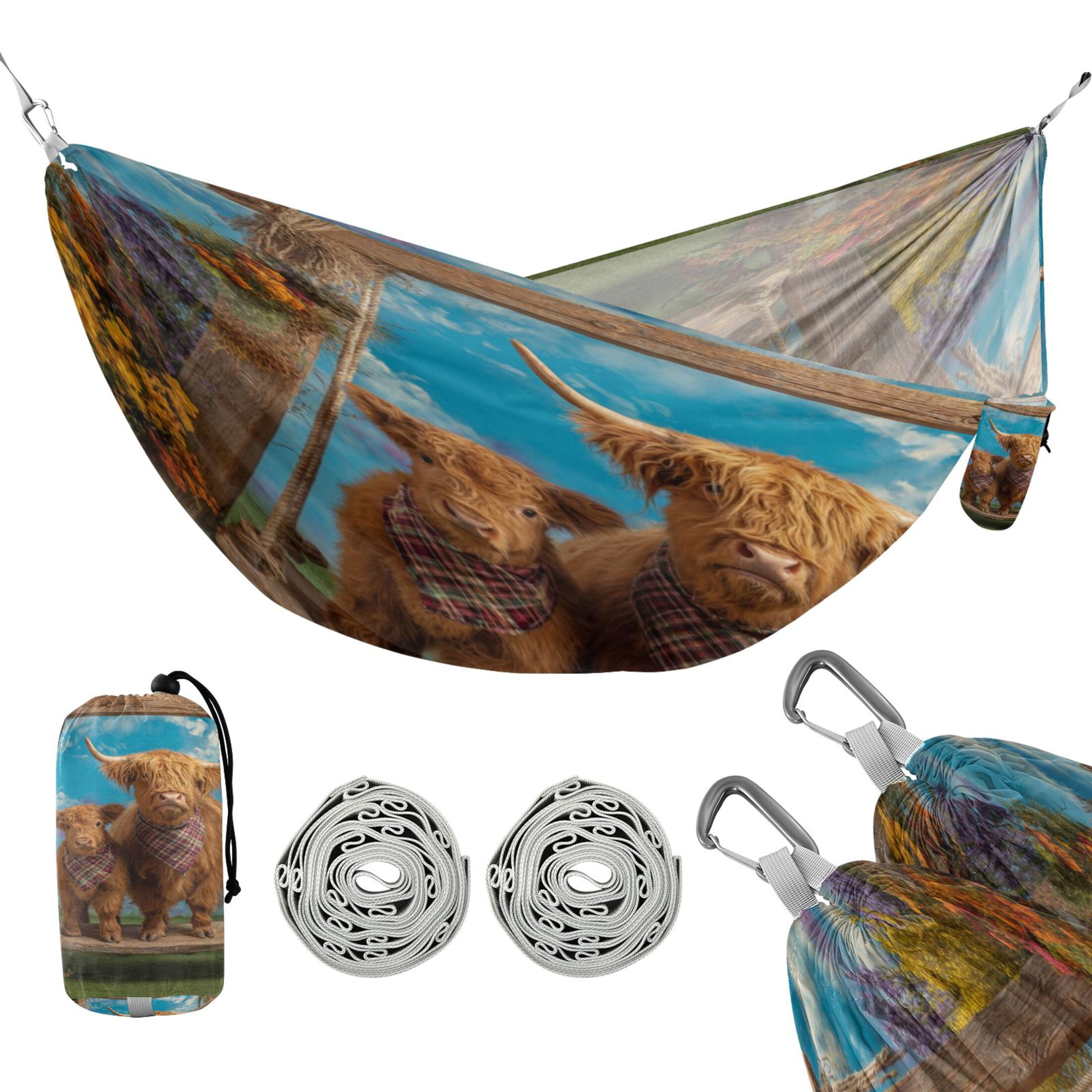 Hanging Hammock Portable Travel Camping For Outdooor Beach Camping Hiking A Cow & Her Calf
