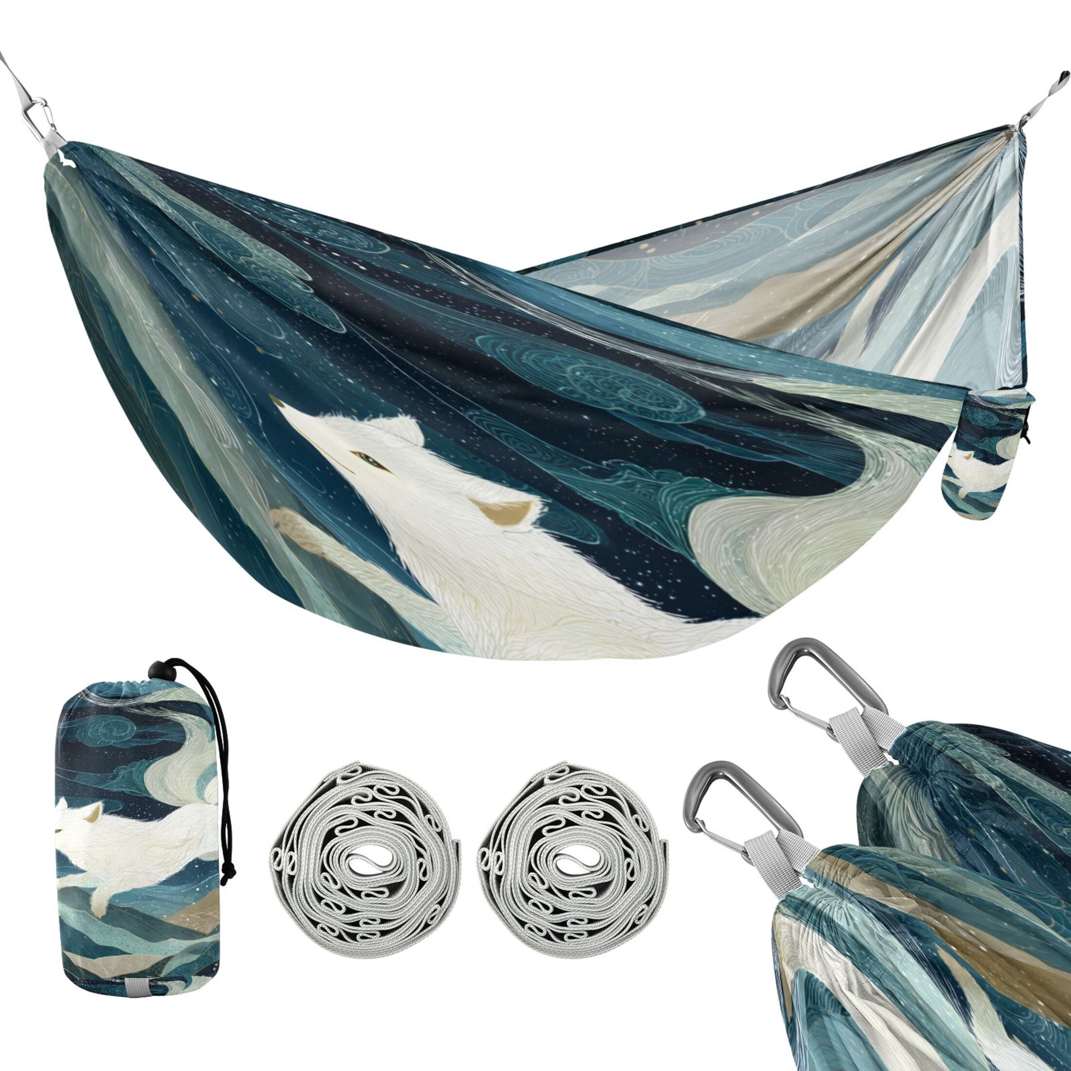 Hanging Hammock Portable Travel Camping For Outdooor Beach Camping Hiking A Fox