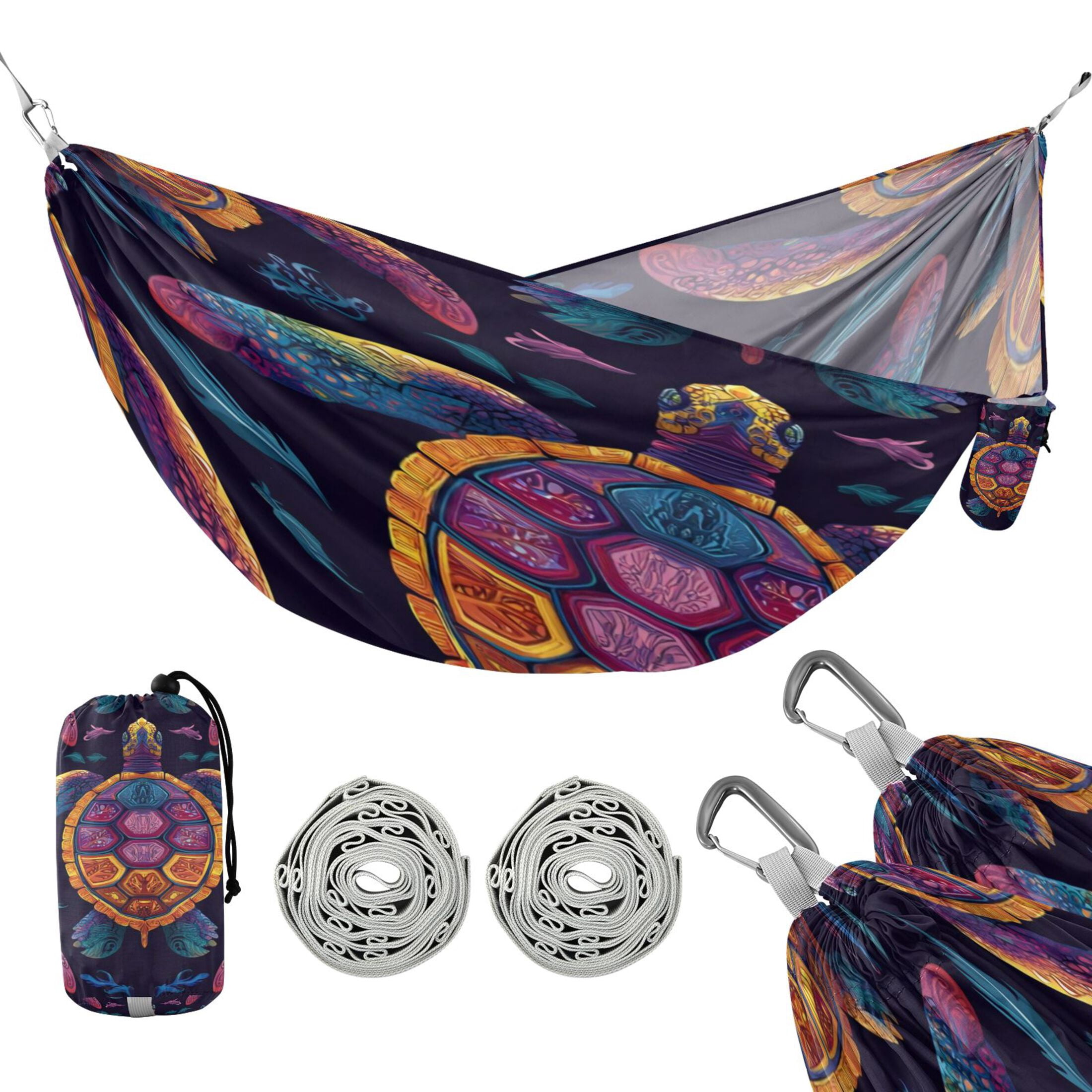 Hanging Hammock Portable Travel Camping For Outdooor Beach Camping Hiking Colorful Sea Turtles