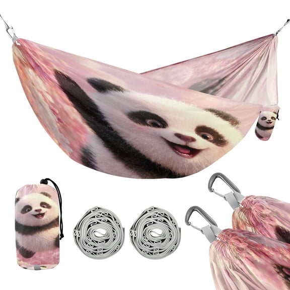 Hanging Hammock Portable Travel Camping For Outdooor Beach Camping Hiking Cute Giant Panda