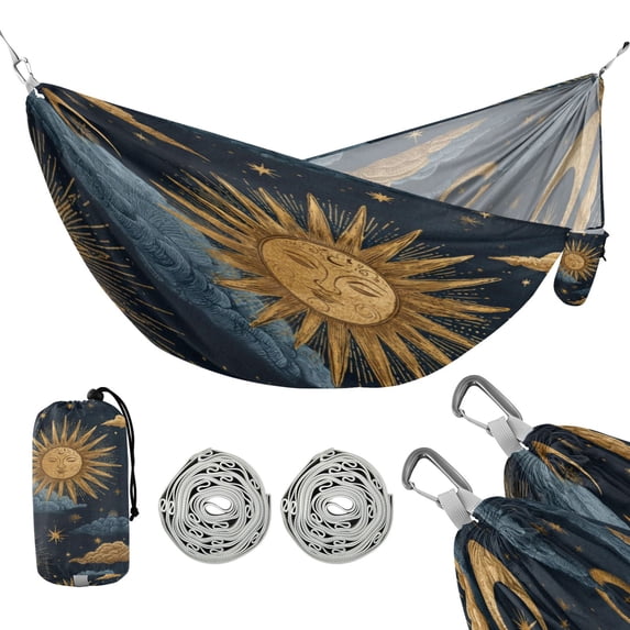 Hanging Hammock Portable Travel Camping For Outdooor Beach Camping Hiking Dark Blue Background