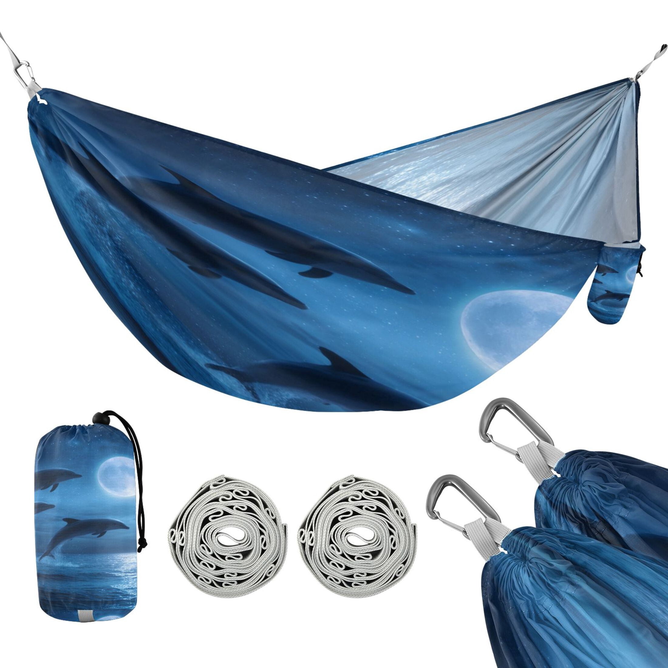 Hanging Hammock Portable Travel Camping For Outdooor Beach Camping Hiking Dolphins Leaping Out Of The Ocean