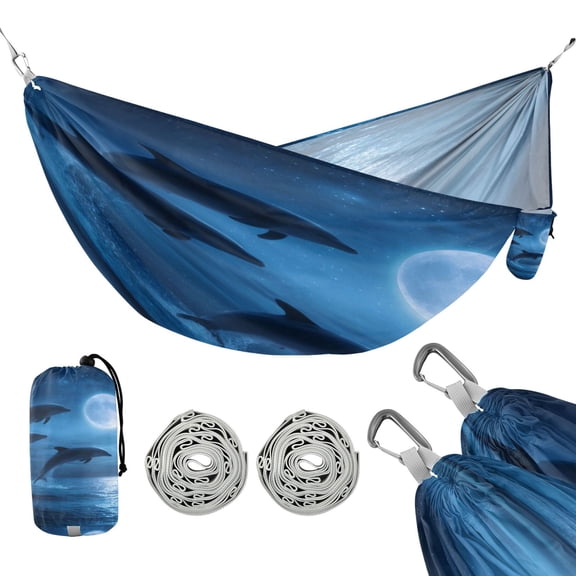 Hanging Hammock Portable Travel Camping For Outdooor Beach Camping Hiking Dolphins Leaping Out Of The Ocean